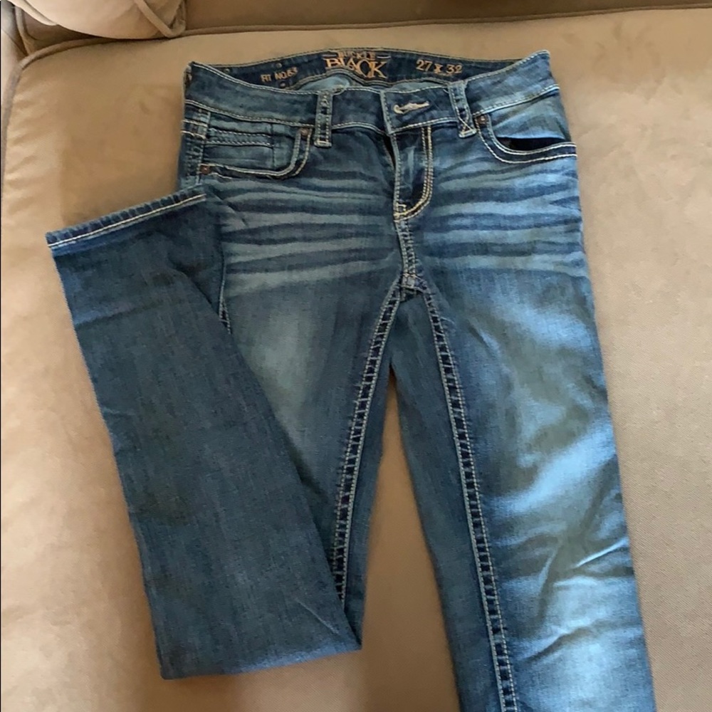 Buckle black jeans